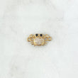Charm Fitting 1.1gr / 1.7cm / White Black Zircons 18K Yellow Gold *