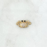 Charm Fitting 1.1gr / 1.7cm / White Black Zircons 18K Yellow Gold *