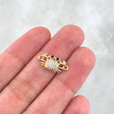 Charm Fitting 1.1gr / 1.7cm / White Black Zircons 18K Yellow Gold *