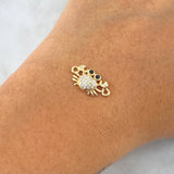 Charm Fitting 1.1gr / 1.7cm / White Black Zircons 18K Yellow Gold *