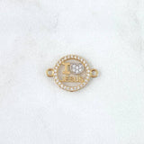 Herraje " I Love Jesus " 1.3gr / 2cm / Circones Blancos Dos Oros Amarillo Blanco 18K