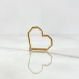 Charm Checkered Heart 0.9gr / 1.5cm / White Zircon 18K Yellow Gold *