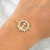 Herraje Timon Ancla 1.65gr / 2.3cm / Circones Blancos Oro Amarillo 18K