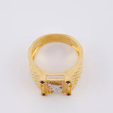 Saint Michael Archangel Mesh Ring 6.7g / T10 1/4 Two-Tone Yellow White Gold 18K