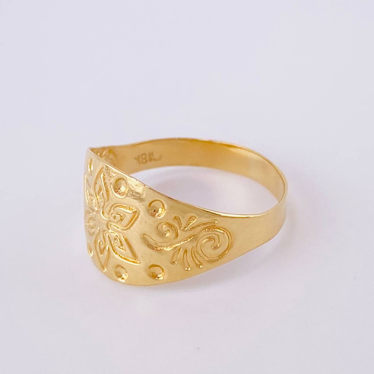 Anillo Flor Mandala 1.4g / T5 3/4 Oro Amarillo 18K