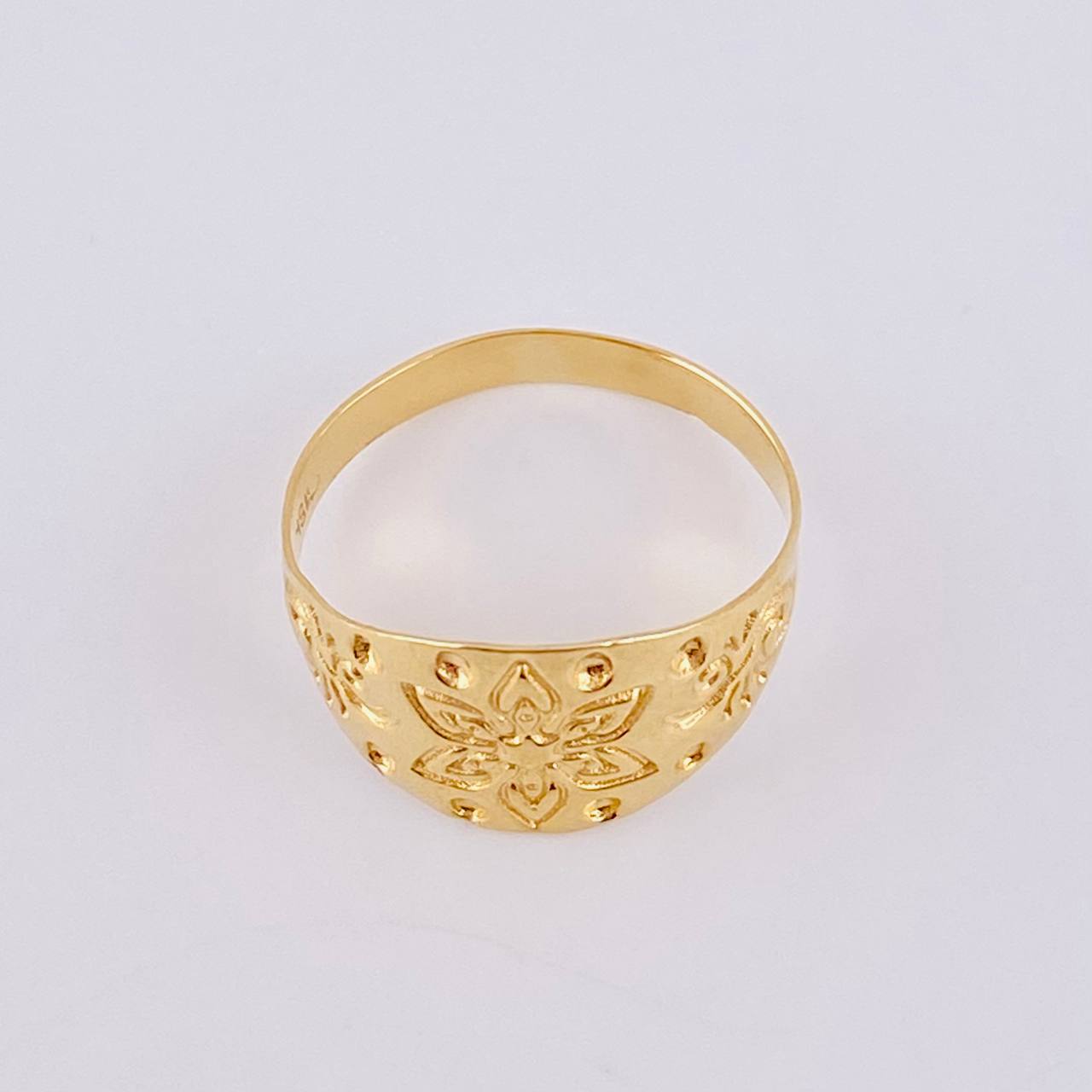 Anillo Flor Mandala 1.4g / T5 3/4 Oro Amarillo 18K