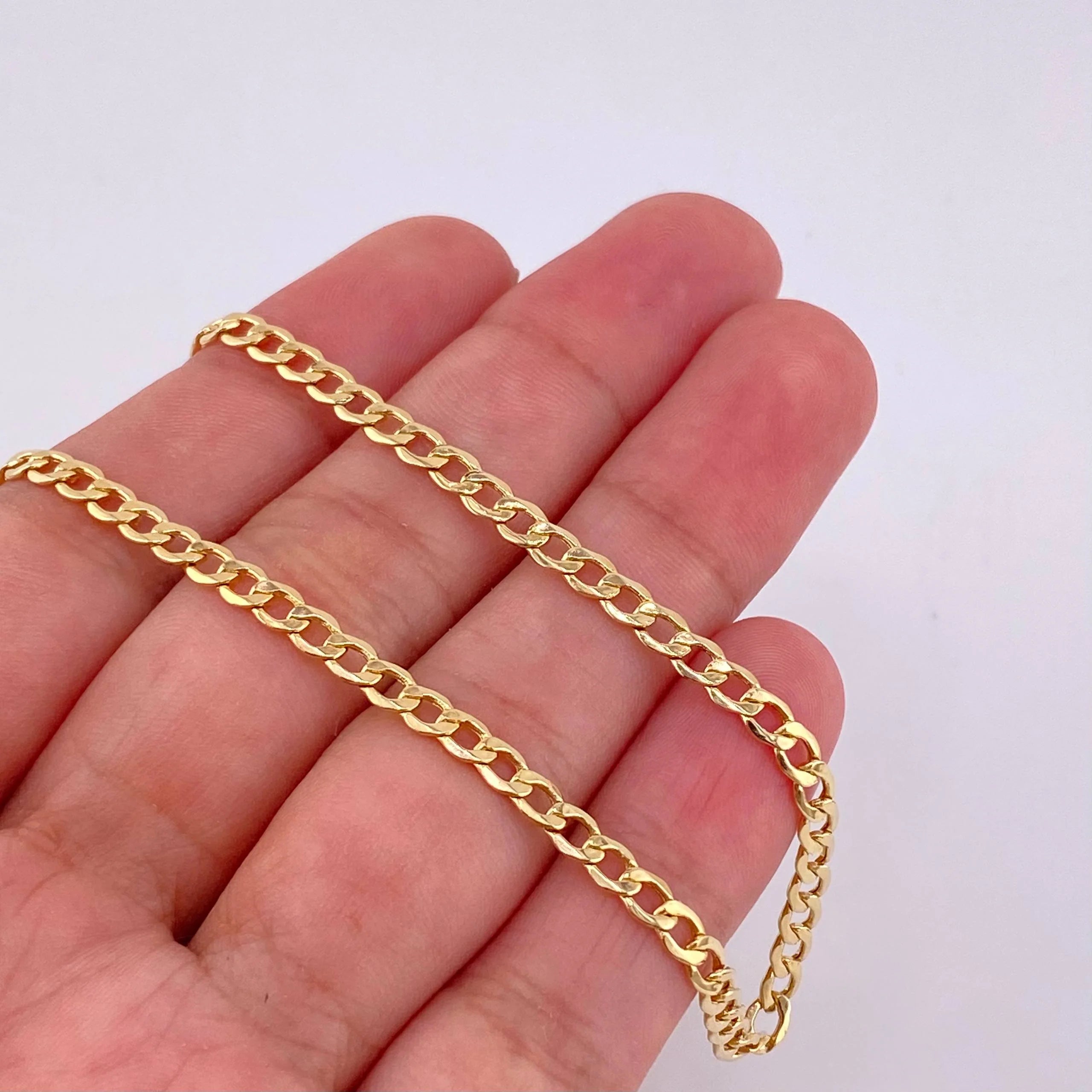 Cadena Cubana 4.55g / 24 1/2 in / 3.1mm Oro Amarillo 18K