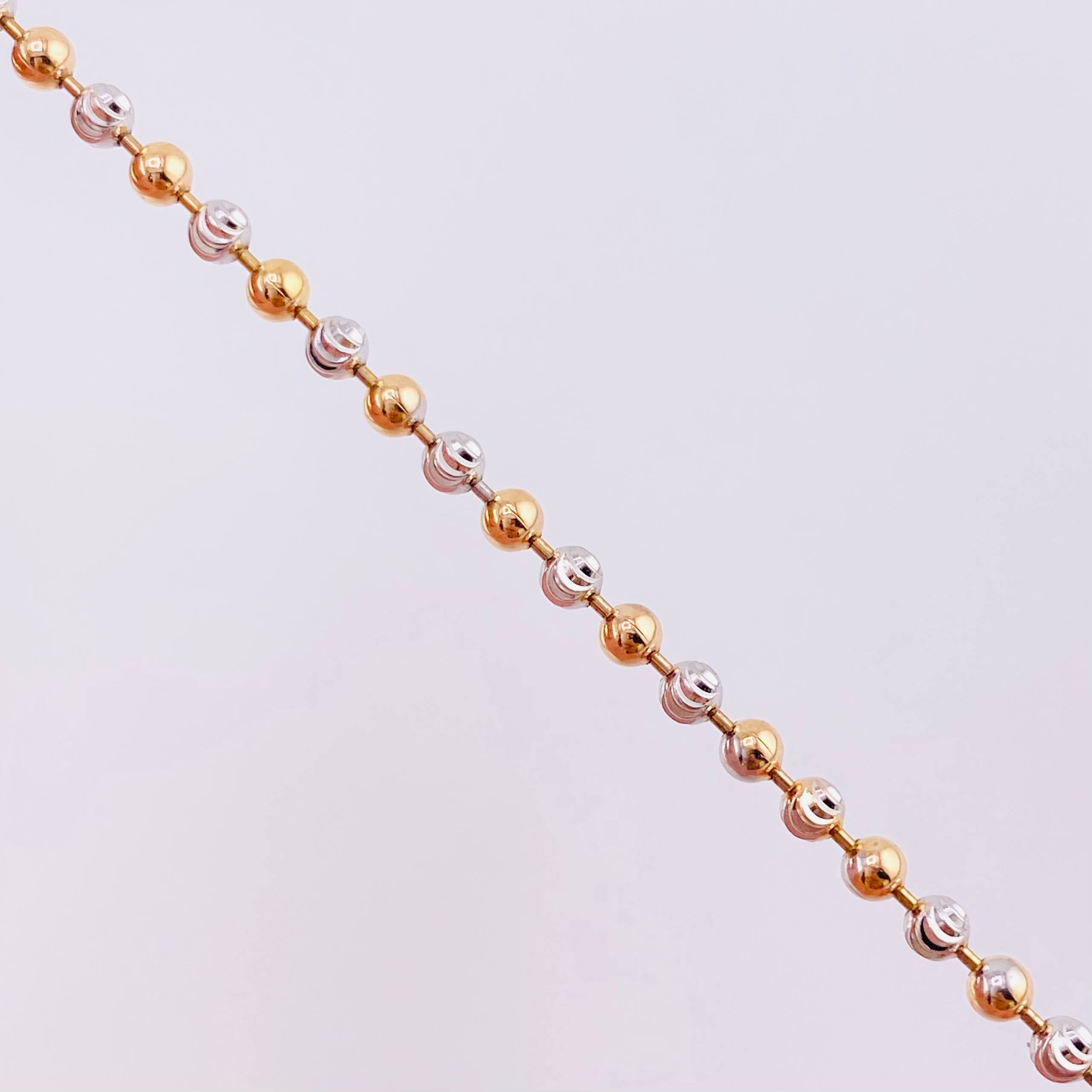 Cadena Militar Media Luna 16.2 g / 27 3/4 in / 2.5 mm Dos Oros Blanco Rosa 18K
