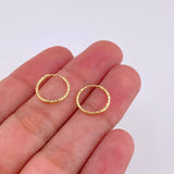 Candongas Aro Rayado 0.65 g / 1.2 cm Oro Amarillo 18K