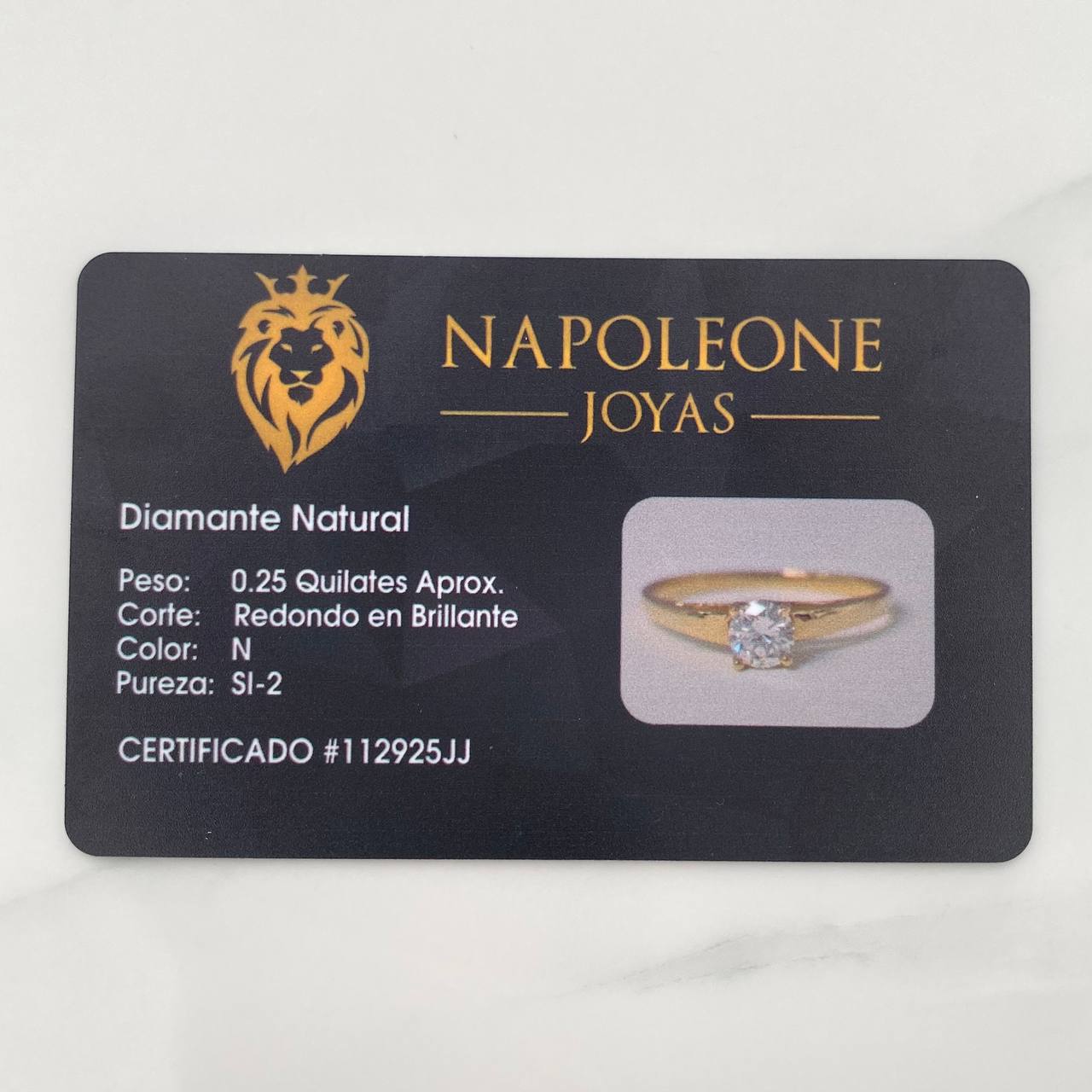 Diamond Solitaire Ring 25 Pts 1.35 g / T7 Yellow Gold 18K