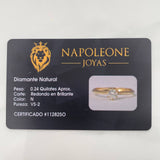 Anillo Solitario Diamante 24 Pts 1.2 g / T6 3/4 Oro Amarillo 18K