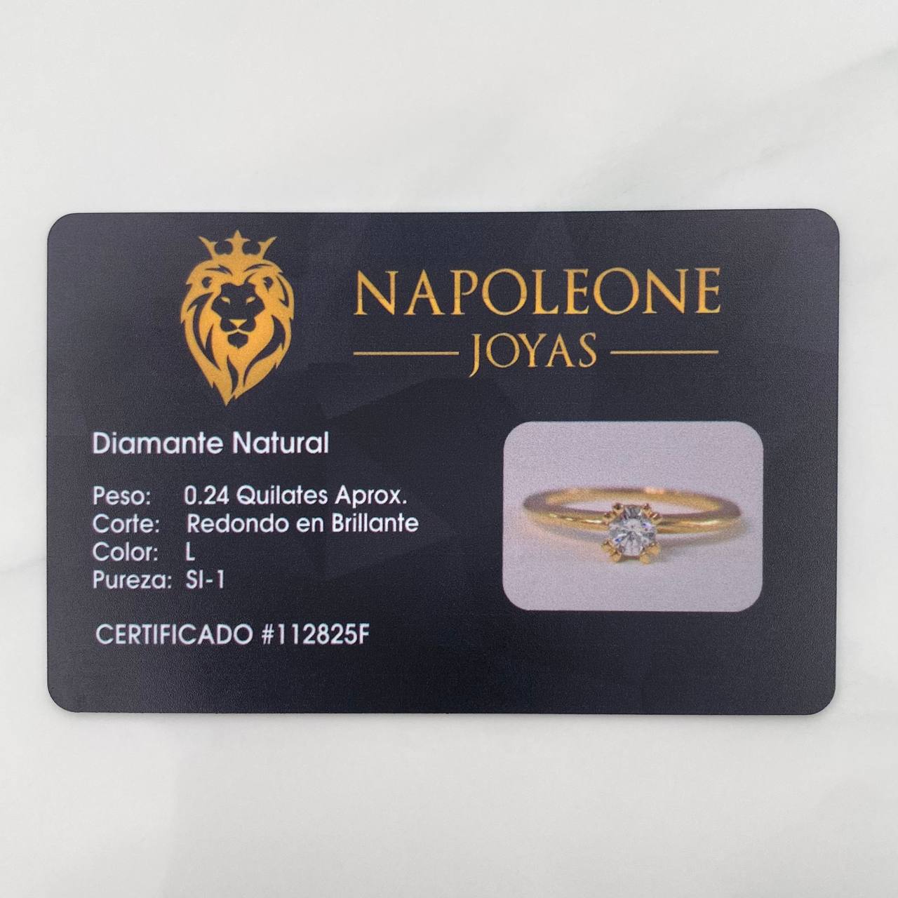 Diamond Solitaire Ring 24 Pts 2.8 g / T7 Yellow Gold 18K