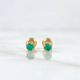 Topos Piedra 0.95gr / 3.7mm Esmeraldas 7pts Oro Amarillo 18K (Joya)