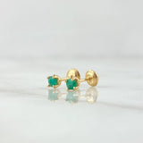 Topos Piedra 0.95gr / 3.7mm Esmeraldas 7pts Oro Amarillo 18K (Joya)