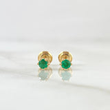 Topos Piedra 0.9gr / 3.6mm Esmeraldas 7pts Oro Amarillo 18K (Joya)