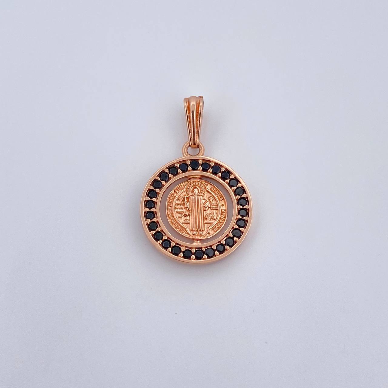Pendant San Benito 1.95gr / 2.2cm / Black Zirconia 18K Rose Gold &