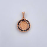 Pendant San Benito 1.95gr / 2.2cm / Black Zirconia 18K Rose Gold &