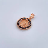 Pendant San Benito 1.95gr / 2.2cm / Black Zirconia 18K Rose Gold &