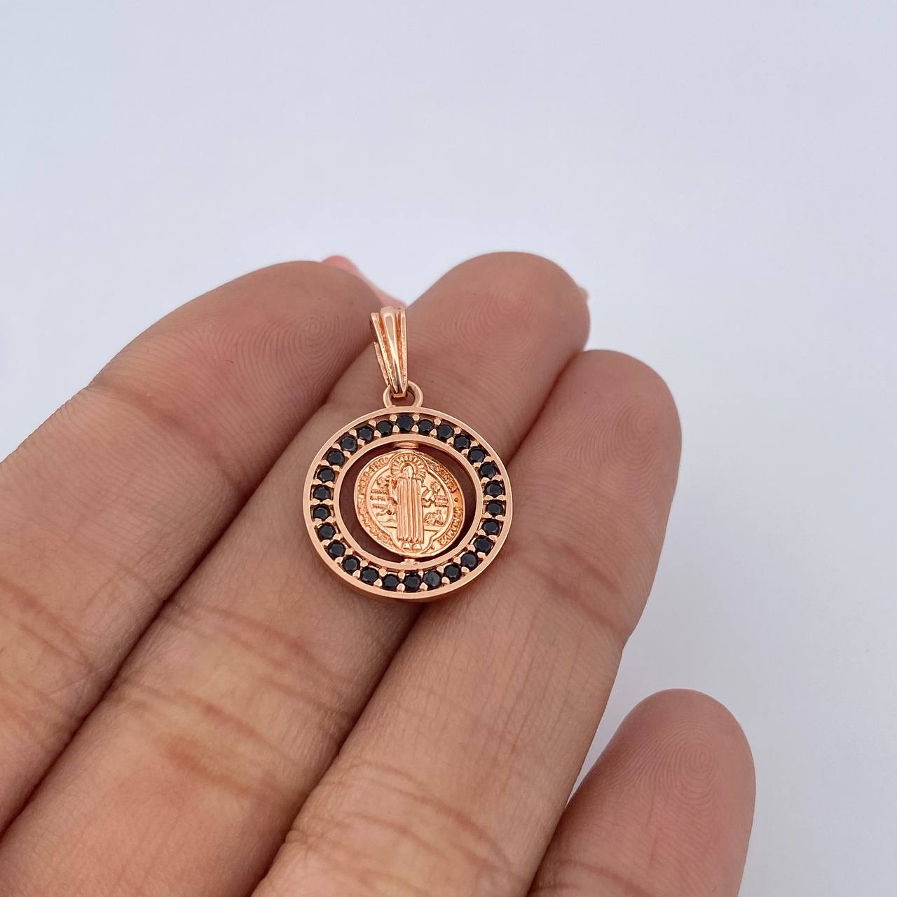 Pendant San Benito 1.95gr / 2.2cm / Black Zirconia 18K Rose Gold &