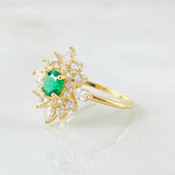 Anillo Flor Estrellada 1.7gr / T4 / Oro Amarillo 18K ©