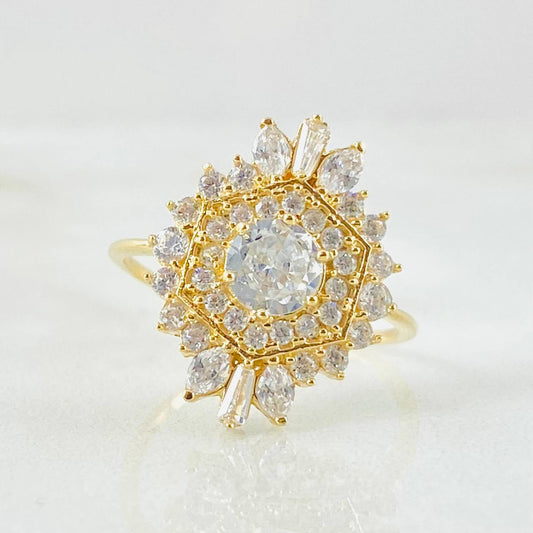 Anillo Nevada Hexagonal 2.45gr / T5 1/2 / Oro Amarillo 18K ©