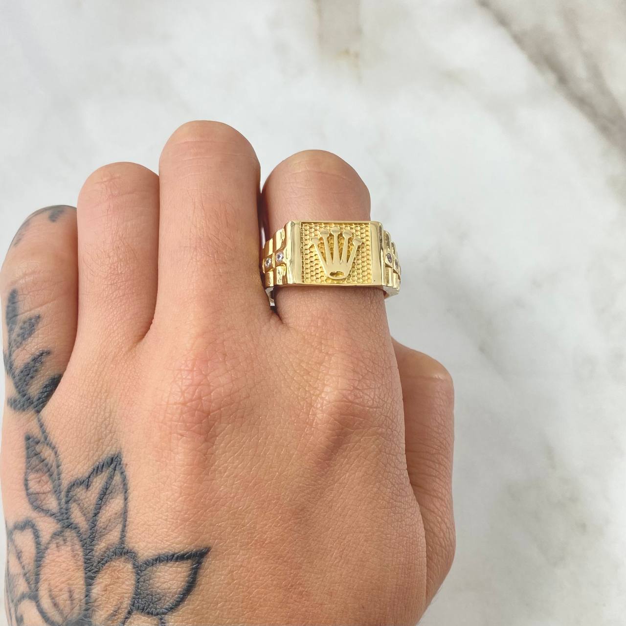 Anillo Correa Corona 6gr / T9 1/4 / Oro Amarillo 18K