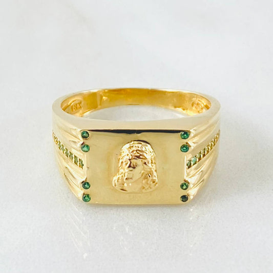 Anillo Rostro Cristo 5.95gr / T9 1/2 / Oro Amarillo 18K *