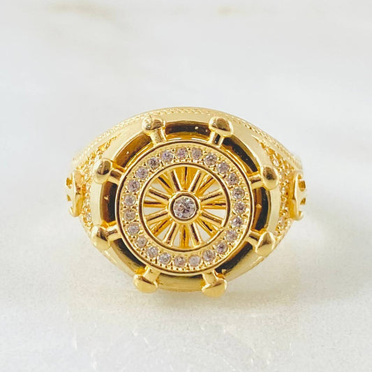 Anillo Timón Móvil 9.25gr / T9 1/4 / Oro Amarillo 18K *