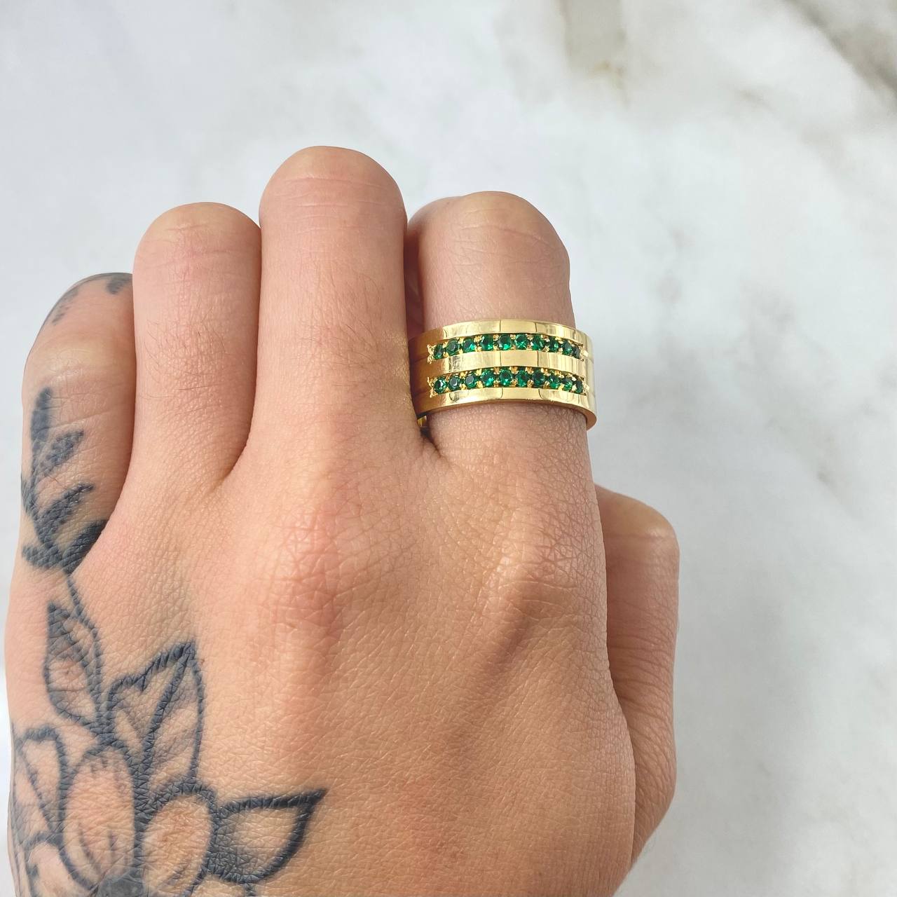 Thick Band Ring 10.7gr / T10 1/2 / 18K Gold *
