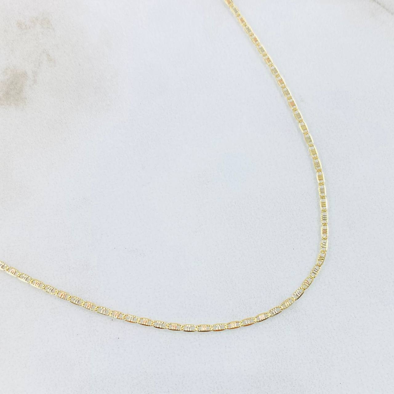 Flat Anchor Chain 1.3gr / 15 3/4 in / Three Golds +3 18K *