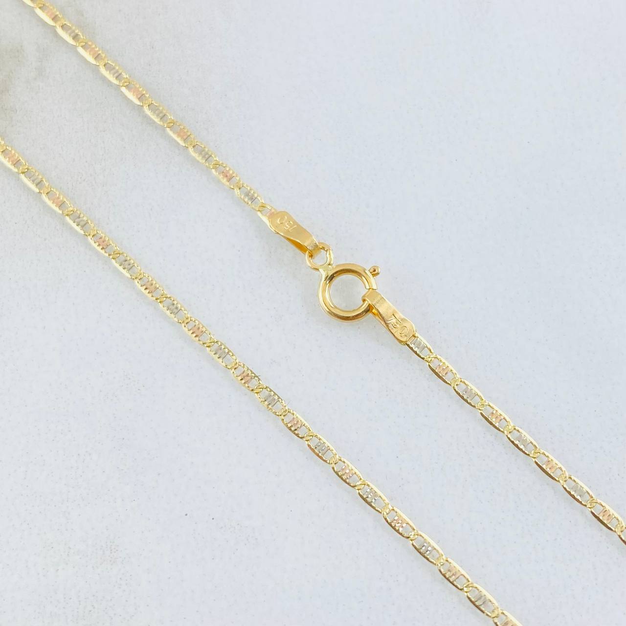 Flat Anchor Chain 1.55gr / 19 3/4 in / Three Golds +3 18K *