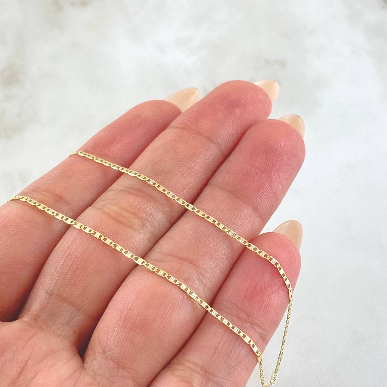 Flat Anchor Chain 1.3gr / 15 3/4 in / Three Golds +3 18K *