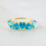 Hearts Line Ring 1.5gr / Size 6 / 18K Gold