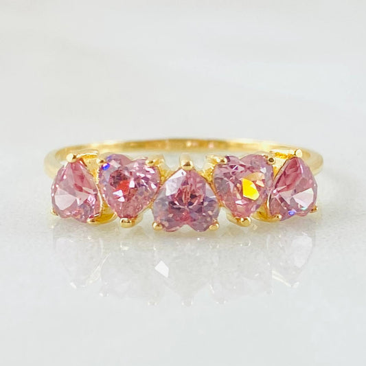 Anillo Corazones Línea 1.6gr / T7 / Oro Amarillo 18K