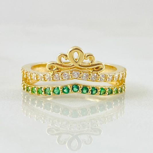 Anillo Corona Pavonada 3.25gr / T5 1/2 / Oro Amarillo 18K