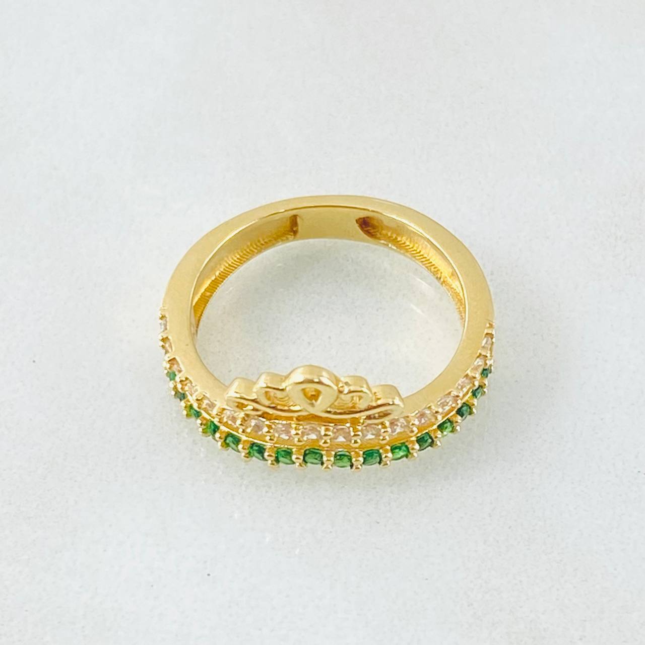 Crown Ring Pavonated 3.1gr / Size 4 1/2 / 18K Gold