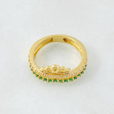 Crown Ring Pavonated 3.1gr / Size 4 1/2 / 18K Gold