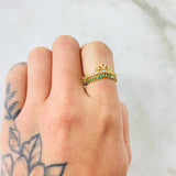 Crown Ring Pavonated 3.1gr / Size 4 1/2 / 18K Gold