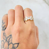 Anillo Hoja En Secuencia 2.6gr / T5 3/4 / Oro Amarillo 18K