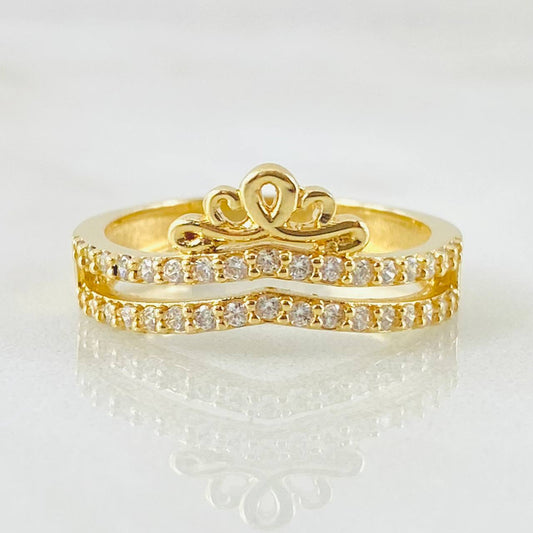 Anillo Corona Pavonada 3.35gr / T6 1/4 / Oro Amarillo 18K