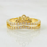 Anillo Corona Pavonada 3.35gr / T6 1/4 / Oro Amarillo 18K