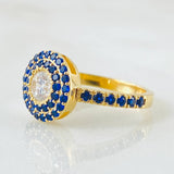 Anillo Halo Circular Túpido 4.15gr / T5 1/2 / Oro Amarillo 18K