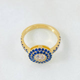 Anillo Halo Circular Túpido 4.15gr / T5 1/2 / Oro Amarillo 18K