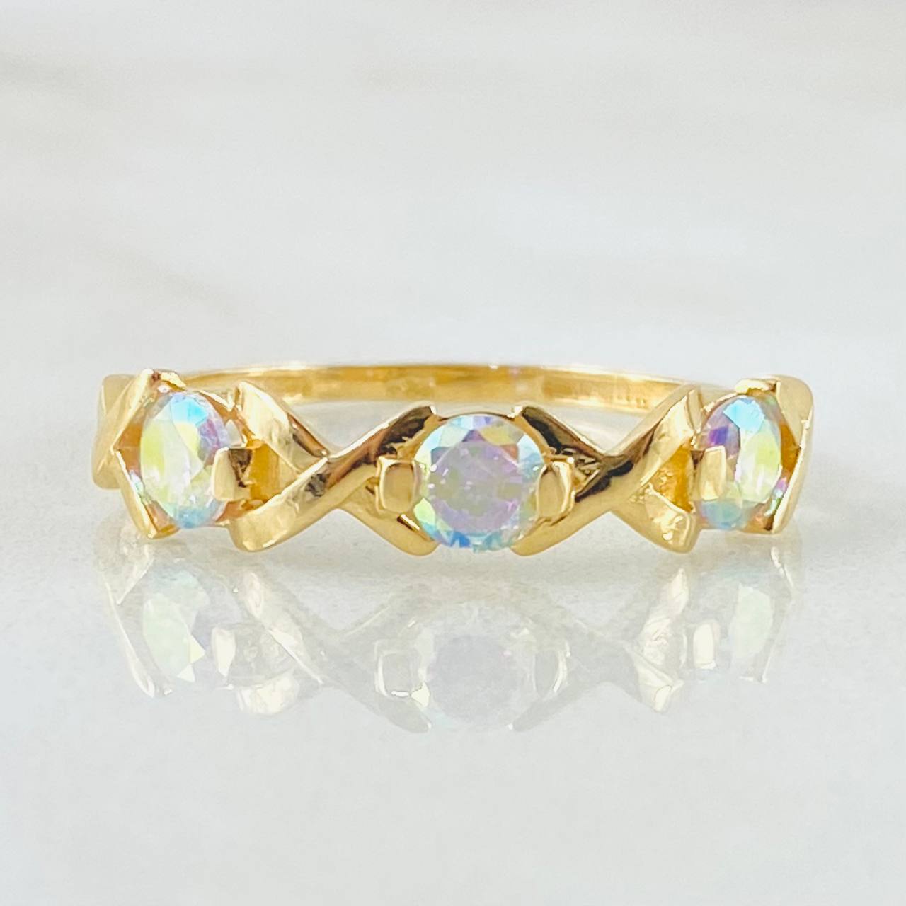 Anillo Prismal 2.35gr / T8 / Oro Amarillo 18K