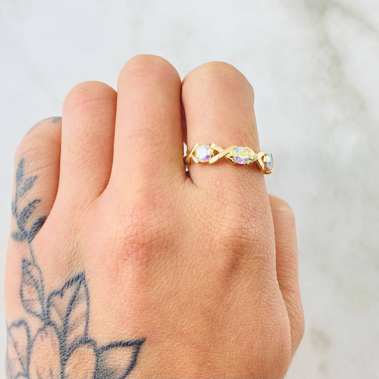 Anillo Prismal 2.35gr / T8 / Oro Amarillo 18K