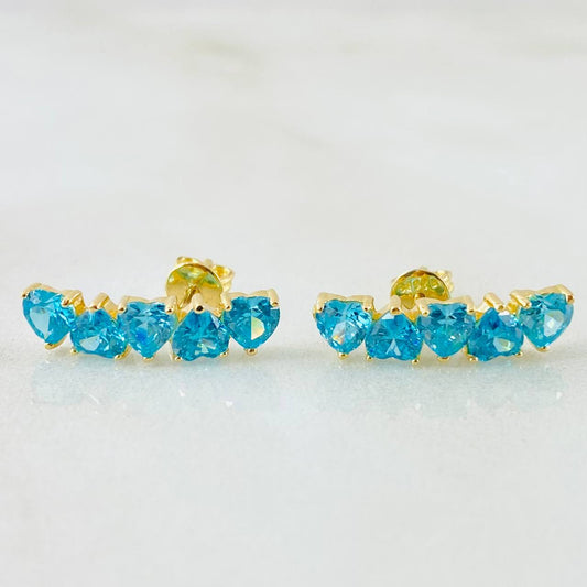 Topos Línea Corazones Celestes 2.7gr / Oro Amarillo 18K