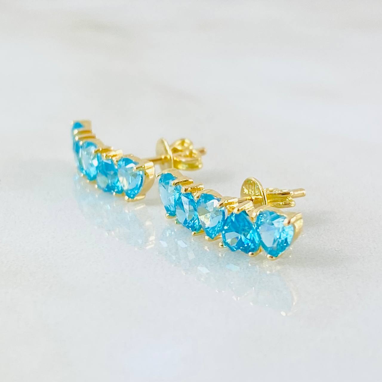 Topos Línea Corazones Celestes 2.7gr / Oro Amarillo 18K