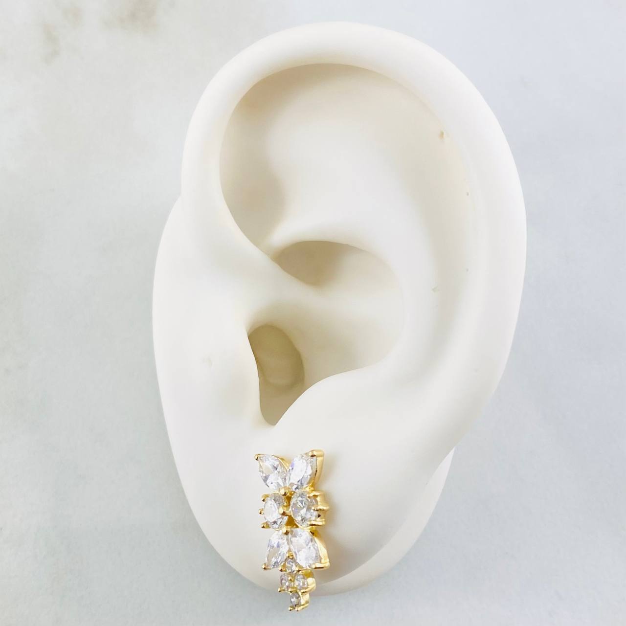 Stud Earrings Leaf In Sequence 3.1 g / 1.5 cm Yellow Gold 18K Nac.Esp.