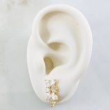 Stud Earrings Leaf In Sequence 3.1 g / 1.5 cm Yellow Gold 18K Nac.Esp.