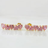 Topos Línea Corazones Rosados 2.5gr / Oro Amarillo 18K
